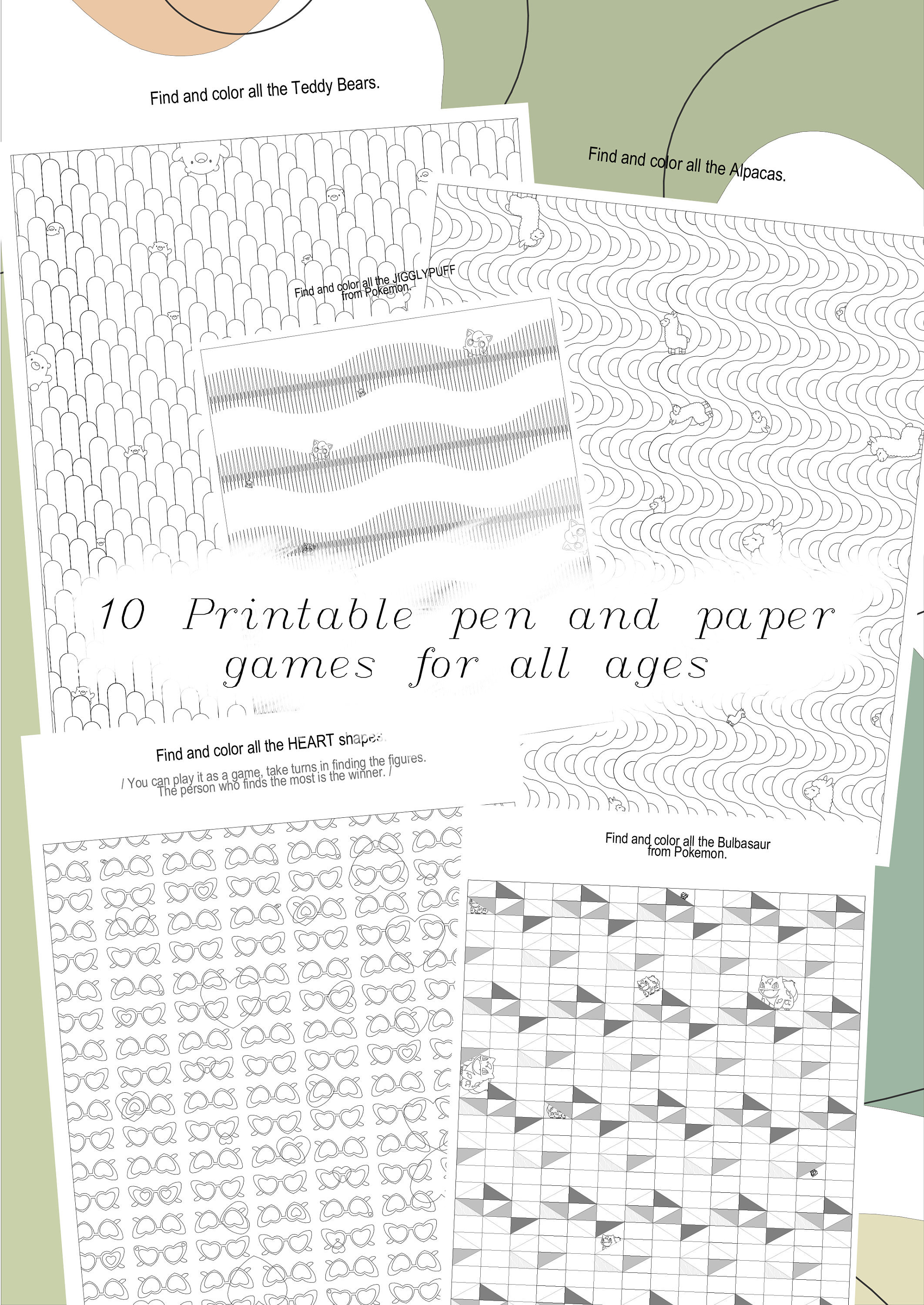 pen and paper games printable travel games for any ages etsy