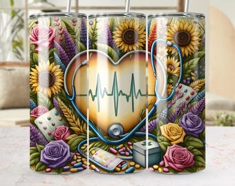 Krankenschwester Tumbler Wrap 20oz Skinny Tumbler Wrap 3D Tumbler Wrap Vorlage Digitaler Download Kommerzielle Nutzung