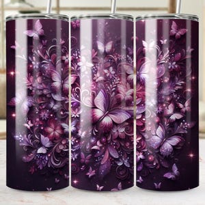3D Butterflies Tumbler wrap sublimation design skinny tumbler design straight skinny 20 oz butterfly png wrap
