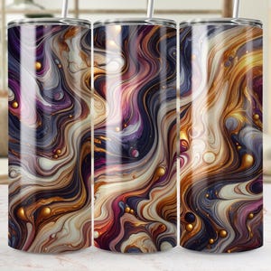Abstract Swirl Tumbler Wrap Digital Download, Colorful Watercolor Glitter Marble Design, 20oz Skinny Tumbler Wraps Commercial Use