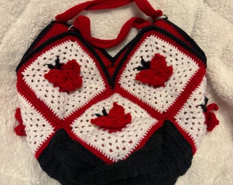 Crocheted Butterfly Tote Bag