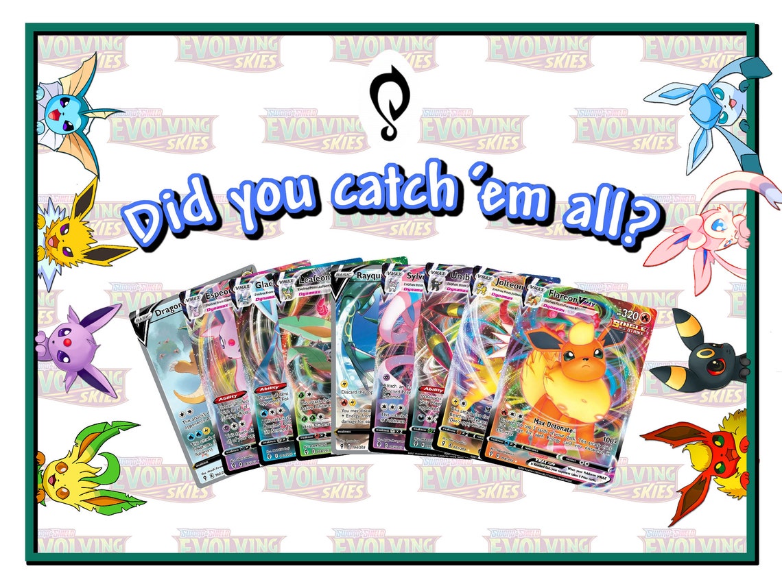 Evolving Skies Checklist for Tracking Pokemon Cards LIKE: Flareon VMAX