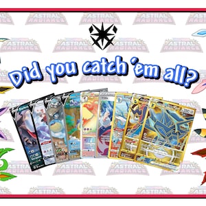 Liste de contrôle Astral Radiance (comprend une galerie de dressage) pour le suivi des cartes Pokémon - LIKE : Dialga VSTAR - Tous les formats (3 pages)