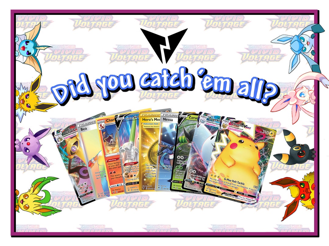 Vivid Voltage Checklist for Tracking Pokemon Cards LIKE Pikachu VMAX