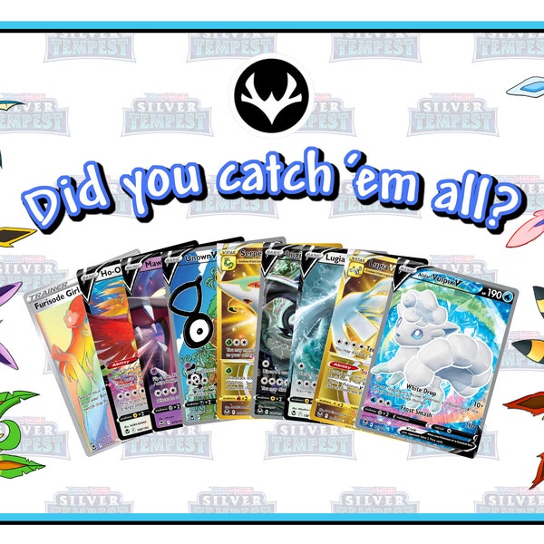 Silver Tempest Checklist (includes Trainer Gallery) for Tracking Pokemon Cards - LIKE:  Alolan Vulpix V - All Formats (3 pages)