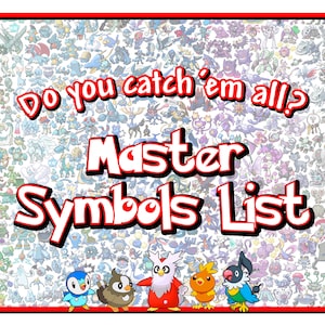Lista de símbolos maestros: encuentra dónde pertenece tu tarjeta Pokémon - Muestra los símbolos de todos los conjuntos (desde el conjunto básico hasta las evoluciones prismáticas) - 2 páginas