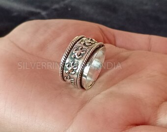 Most Popular Spinner Ring, 925 Silver Plated Ring, Anxiety Ring, Women Ring, Promise Ring, Spinning Ring, Fidget Ring, Boho Ring, Gift item,