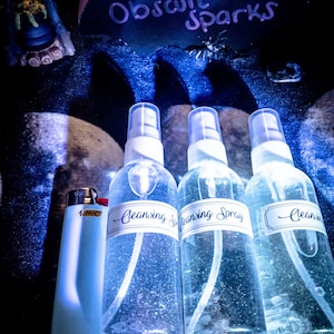 CLEANSING SPRAY | Witch Altar Spray with Gold Shimmer| Ritual Spray | Energy Cleansing Spray | Moon Water Spray