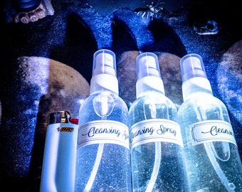 CLEANSING SPRAY | Witch Altar Spray with Gold Shimmer| Ritual Spray | Energy Cleansing Spray | Moon Water Spray