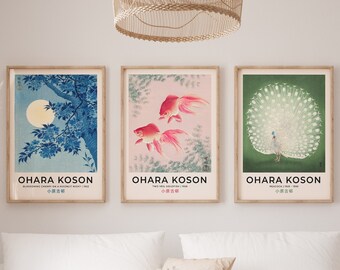 Ohara Koson Japanese Print Set, Gallery Wall Art (Digital Download)