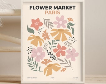 Paris Flower Market Print, Botanical Wall Art (Digital Download)