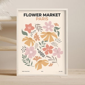 Flower Market Print, Flower Poster, Paris Flower Market, Botanical Prints, Matisse Flower, Digital Art Print, Printable Wall Art, Home Decor