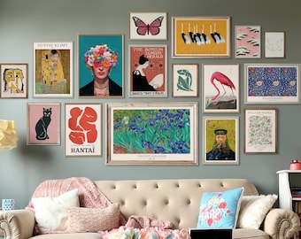 Eclectic Gallery Wall Art Set, Vintage Art Prints (Digital Download)