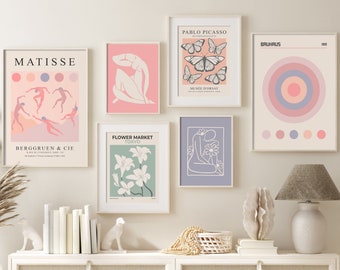 Danish Pastel Gallery Wall Art, Set of 6 Prints (Digital Download)
