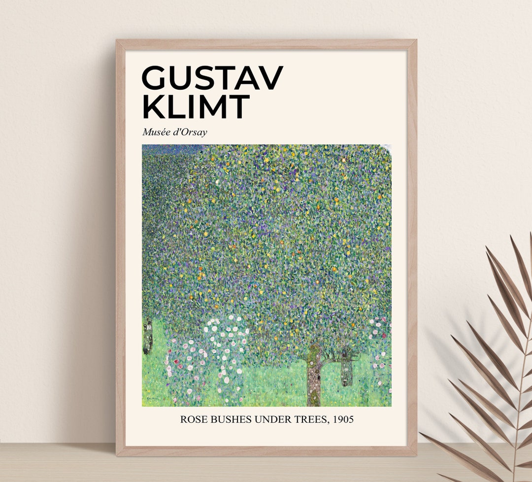 Gustav Klimt Exhibition Poster, Rose Bushes Under Trees, Gustav Klimt