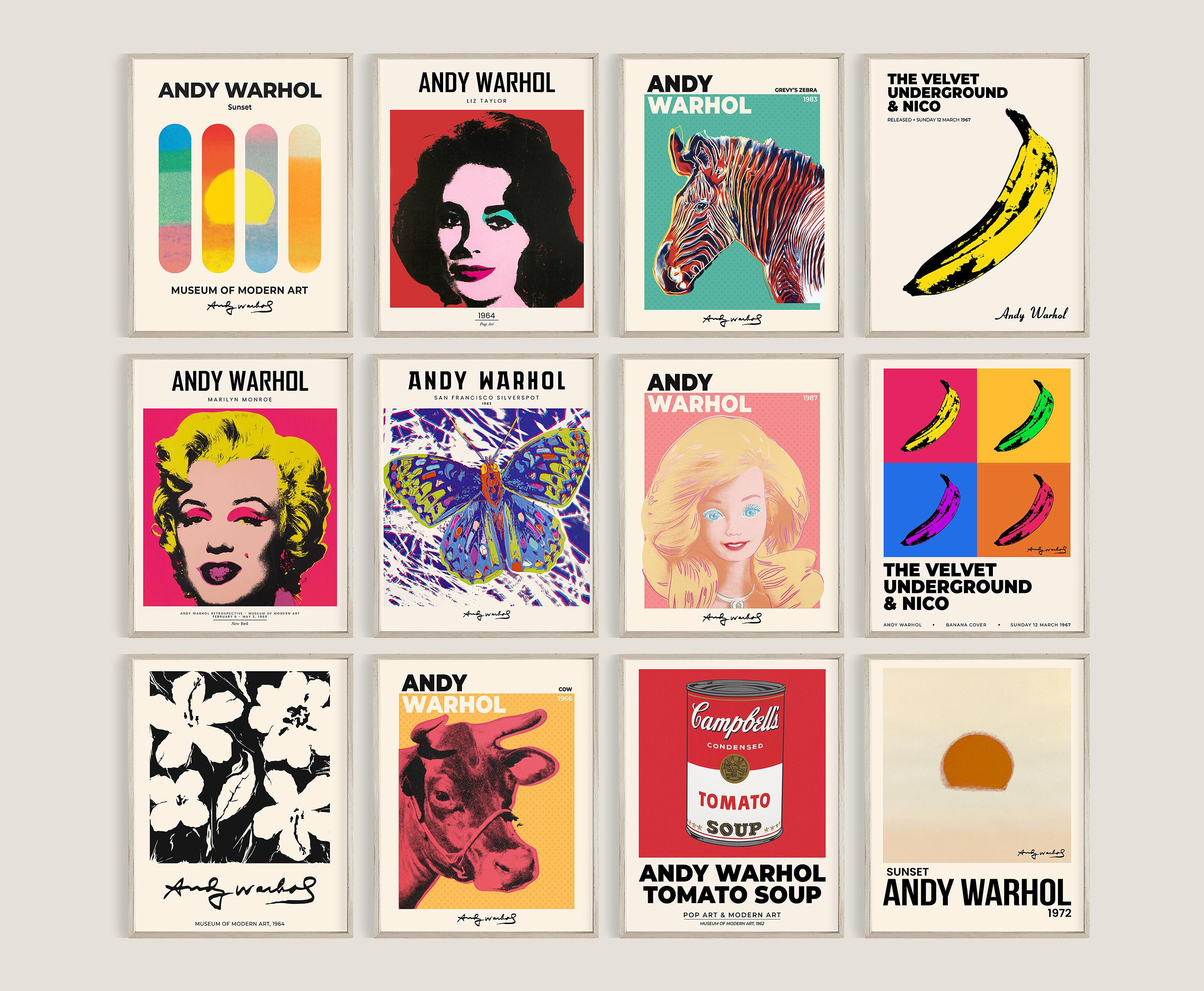 Sui vinkel fatning Andy Warhol Print Set of 12 Andy Warhol Poster Gallery Wall - Etsy