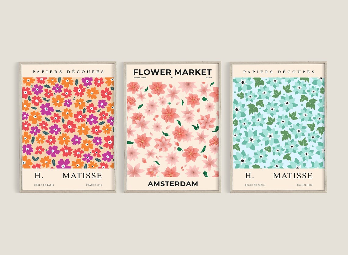 Flower Market Set of 12 Prints Flower Market Wall Bundle - Etsy