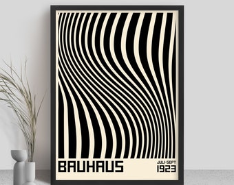 Bauhaus Exhibition Poster, Black White Abstract Art (Digital Print)