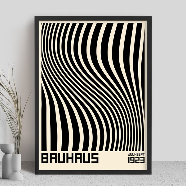 Bauhaus Exhibition Poster, Bauhaus Poster, Bauhaus Art Print, Vintage Poster, Digital Prints, Modern Wall Art, Black Art Decor, Home Decor