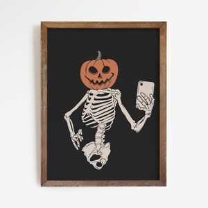 Halloween Vintage Poster Set, Spooky Cat, Pumpkin Skeleton (Digital Download) image 5