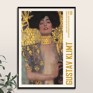 Gustav Klimt, Judith y la cabeza de Holofernes, impresión de Gustav Klimt, cartel de Gustav Klimt, Art Noveau, impresión de arte vintage, cartel de exposición