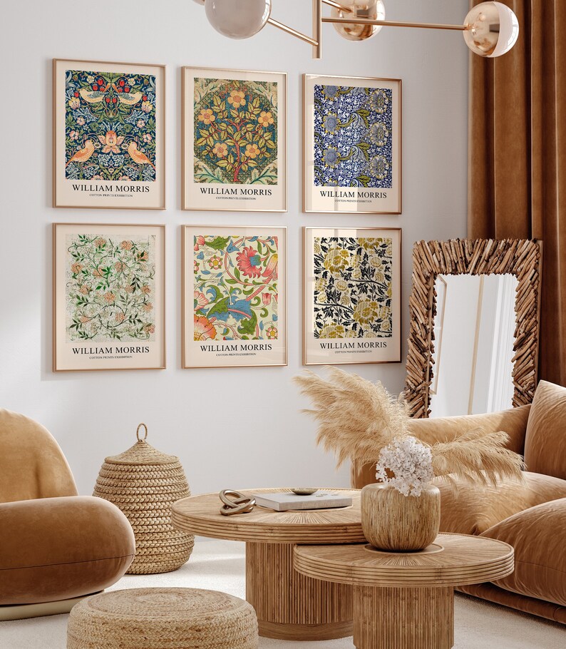 William Morris Print Set, Art Nouveau Botanical Exhibition Posters ...