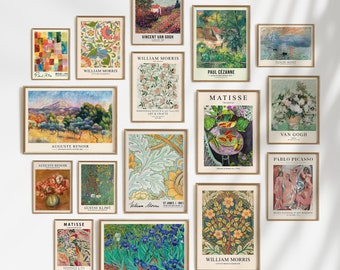 Eclectic Gallery Wall Set of 16, Vintage Art Prints (Digital Download)