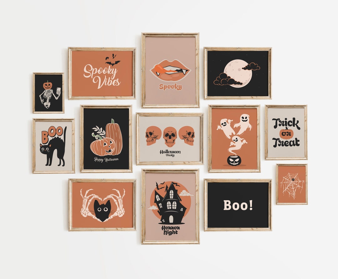 Halloween Gallery Wall Art, Vintage Poster Set (digital Download) - Etsy