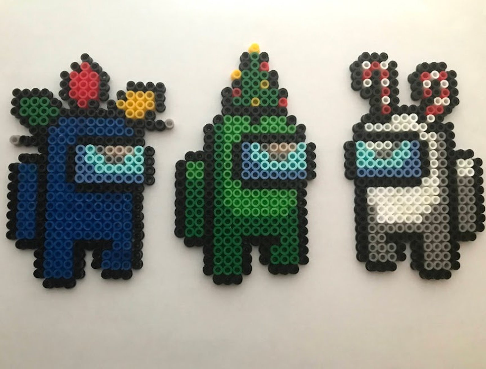 Among us Christmas Trio Perler Beads Etsy