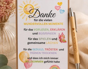 Kugelschreiber mit Gravur, Dankeschön Geschenk, Erzieher Geschenk, Erzieherin mit Herz, Abschiedsgeschenk Kita, Abschied Geschenk Erzieher