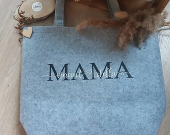 Personalisierte Filztasche, Filztasche Mama, Geschenk für Mama, Geschenk für Oma, Einkaufstasche, Geschenk Geburt