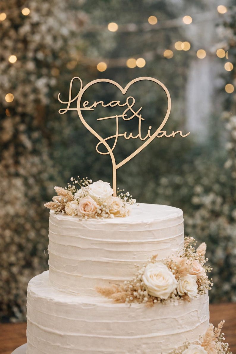Caketopper Hochzeit, Hochzeitstorte Deko, Cake Topper Hochzeit, Torten Deko Hochzeit, Deko Hochzeit, Elegante Hochzeitstorte, Torten Deko imagem 3