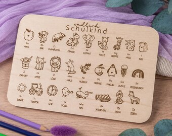 Einschulungs Geschenk, Frühstücksbrett aus Holz, Geschenk Schulanfang, Geschenk Einschulung, Schulanfang Geschenk Frühstücksbrett