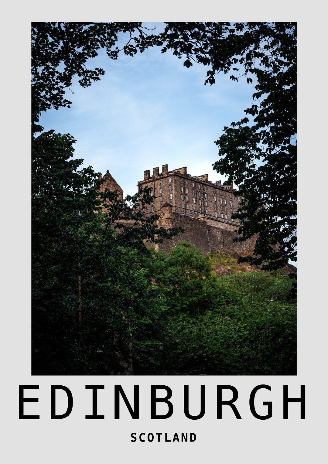Edinburgh Castle Art Print Travel Poster Art | Edinburgh Scotland UK ...