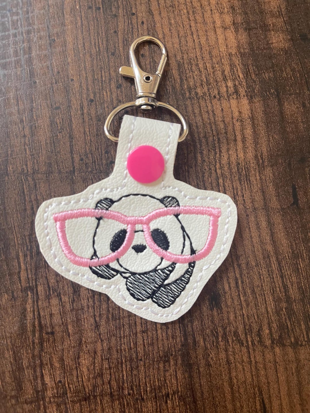 Panda With Glasses Keychain/key Fob - Etsy