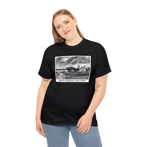 Santa Barbara California Old Mission on Unisex Heavy Cotton Tee