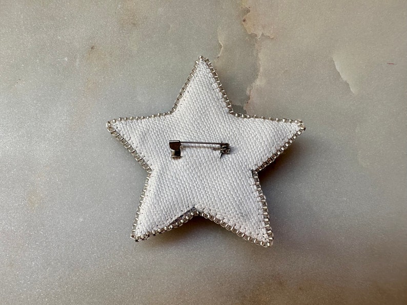 Beaded Star Brooch, Blue Star Pin, Beaded Embroidered Pin Brooch, Gift ...
