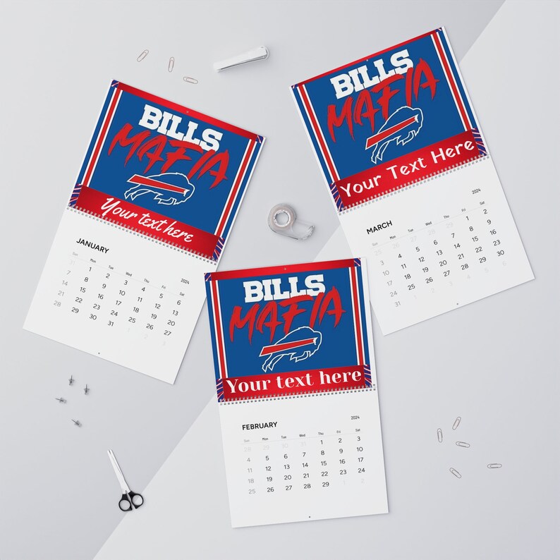 CUSTOMIZABLE Buffalo Bills Mafia 2024 Wall Calendar Etsy