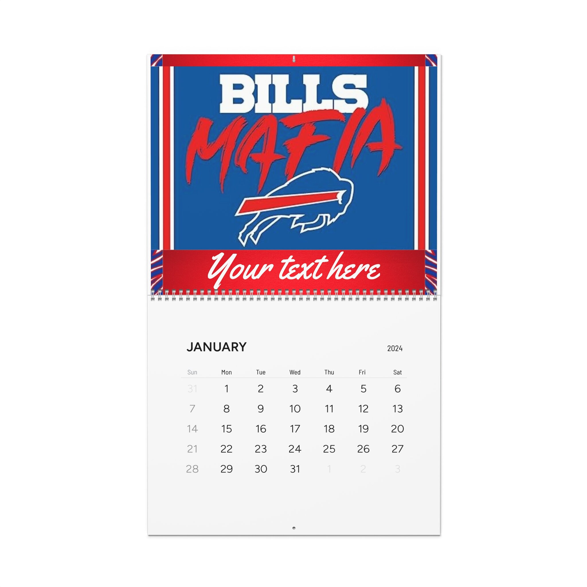 CUSTOMIZABLE Buffalo Bills Mafia 2024 Wall Calendar Etsy