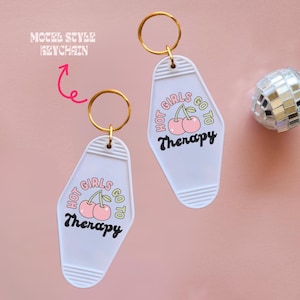 Motel Style Keychain, Trendy Keychain, Key Holder, Key Accessory, Cute Keychain, Personalized Gift, Traveler Gift,