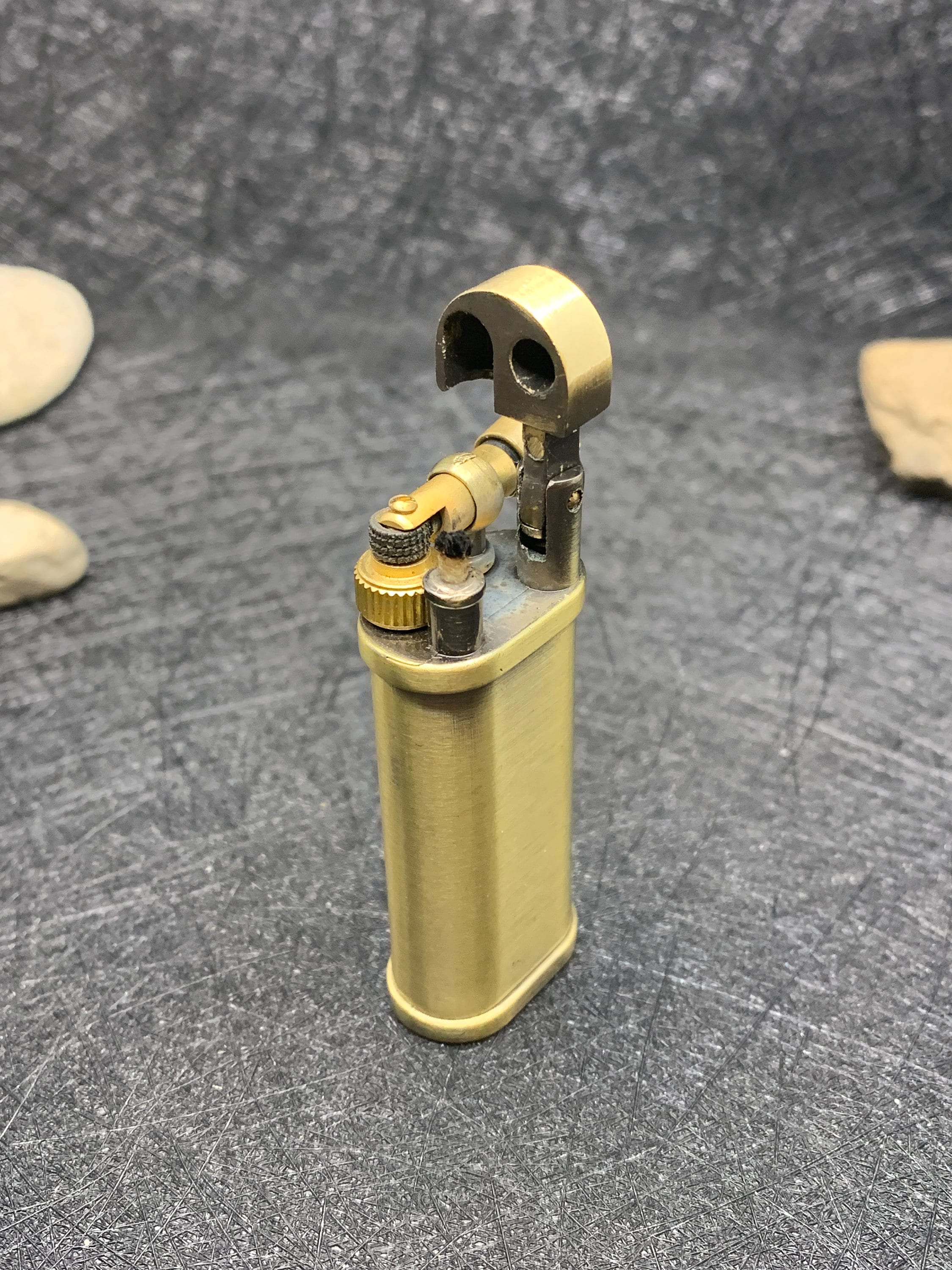 Retro Brass Lighter Side Grind Flint Refillable Petrol Etsy