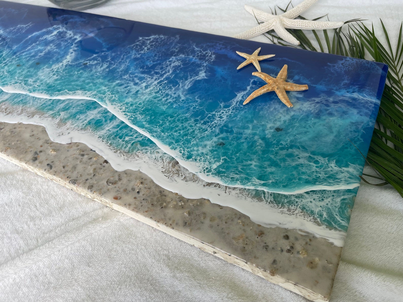 37x12 large Ocean wave resin wall piece/ blue Etsy
