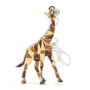 Geometric Giraffe Charm Keychain - hand painted
