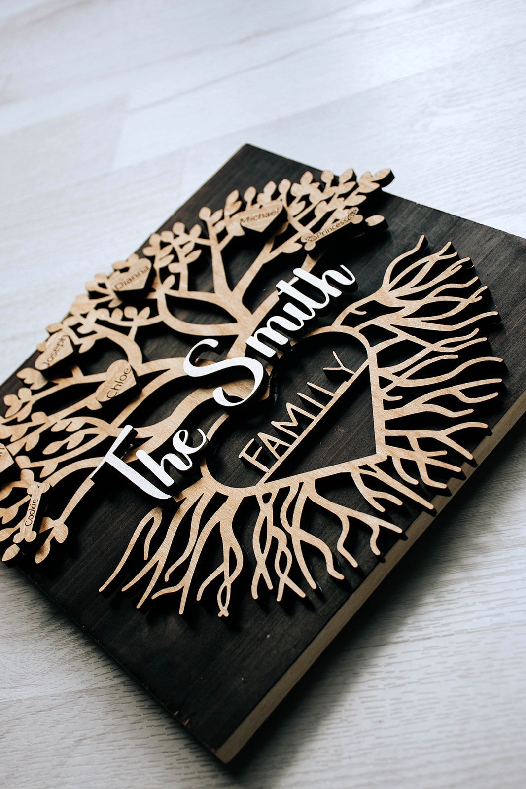 Personalized Family Tree, Family Tree of Life Wood Wall Decor Hanging ...
