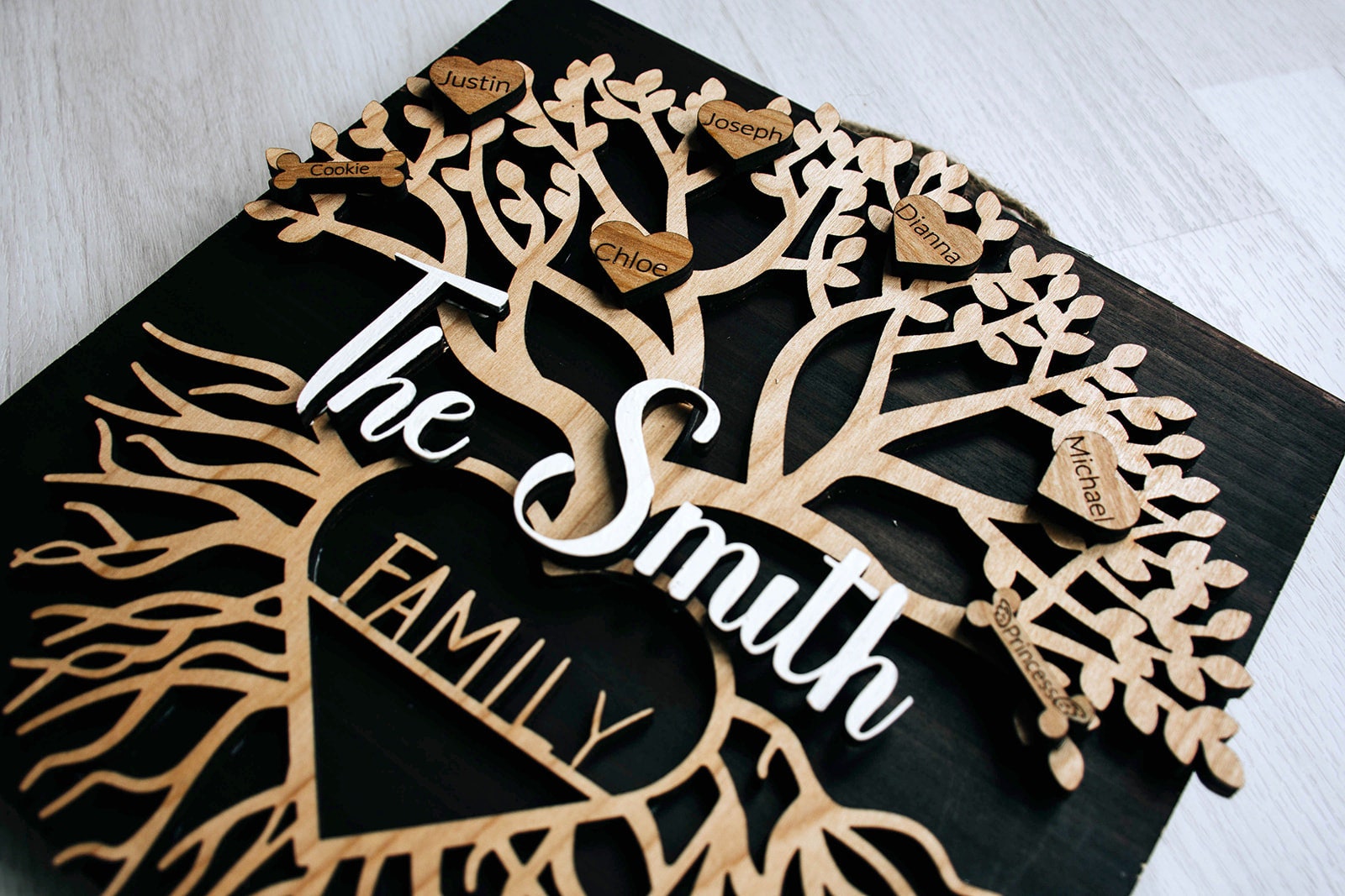 Personalized Family Tree, Family Tree of Life Wood Wall Decor Hanging ...