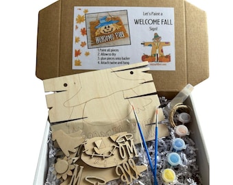 DIY Fall Scarecrow Paint Kit, Thanksgiving Family Activity, Kids Craft, Autumn Home Decor"
