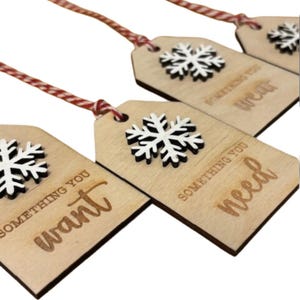Festive Wood Tags for Gifts, Christmas Tree Ornaments, Rustic Holiday Decor, For Family or Friends giving