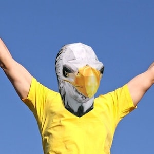 Bald Eagle Papercraft mask, Eagle Mask template, DIY Paper mask,Low poly mask,3D masks,Printable mask,Halloween mask, Party,Gift , Cosplay