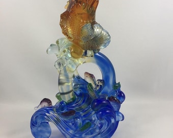 Dragon Fish - the champion: Liuli Crystal Glass Feng Shui Home Decor Gift