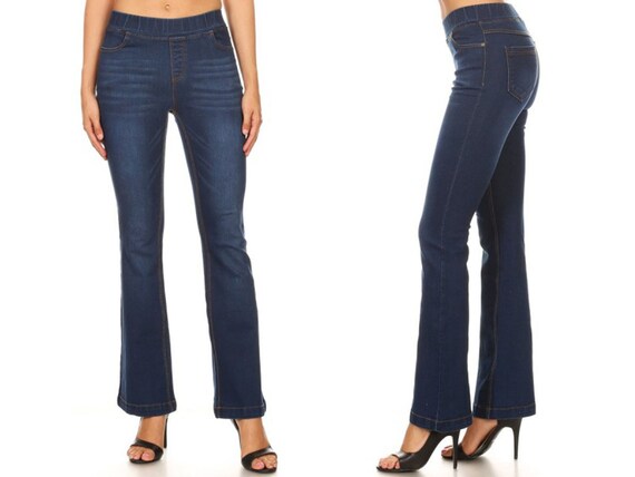 Buy Fashion Ladies' Pants - Denim Flare Jeggings Pants Women Summer Jeans  Girl Modern Pants Boot Cut Loose Jeans S-M-L High Waisted Fit Style Online  in India - Etsy